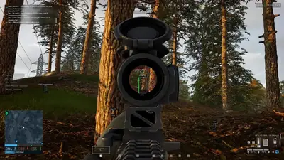 Example ESP overlay showing player boxes and distance markers on a WARDOGS battlefield